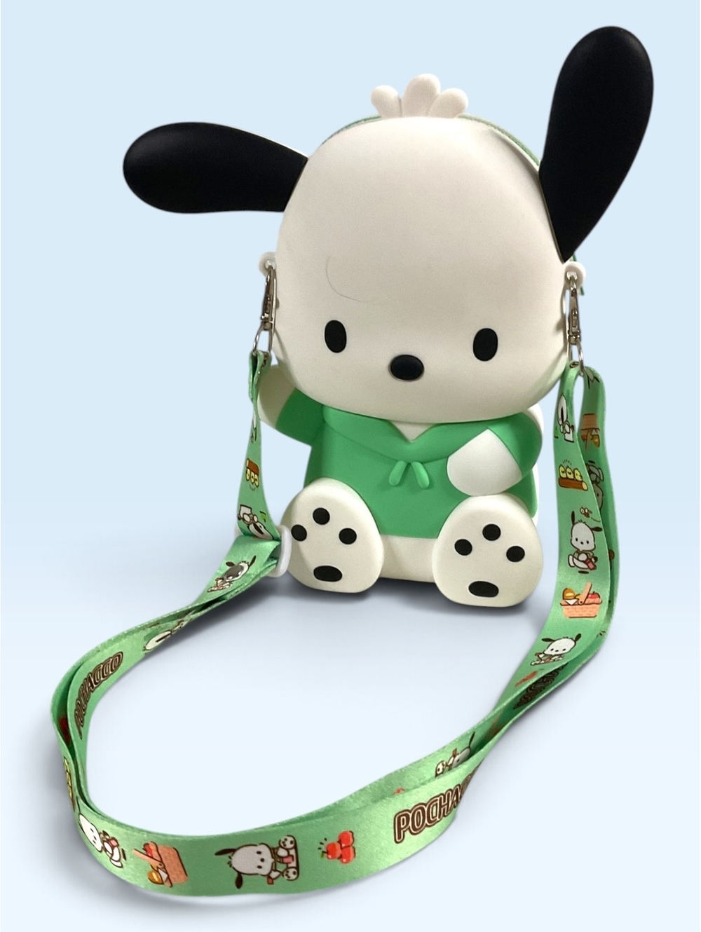Sanrio Pochacco Silicone Crossbody Bag w/Zippered Compartment